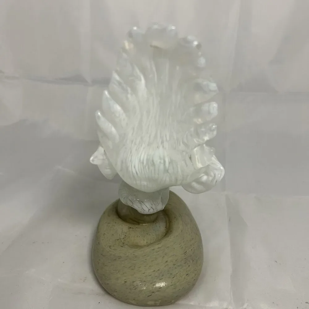 Hand Blown Glass Art  White Dove Collectible Gift For Bird Lover
